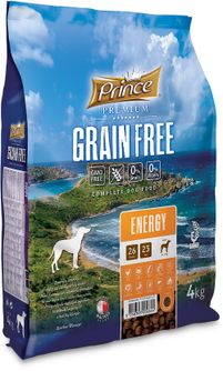 PRINCE Grain Free Energy sausas ėdalas be grūdų suaugusiems aktyviems bei didelių veislių šunims vištiena/lašiša 4kg