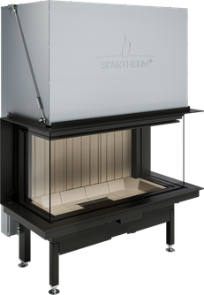 Plieninis židinio ugniakuras Spartherm Premium A-3RL-100h, ø200 mm, trimis stiklais