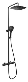 Dušo stovas Ravak Flat , su termostatiniu maišytuvu ir dušo komplektu, reguliuojamas, juodas X070443