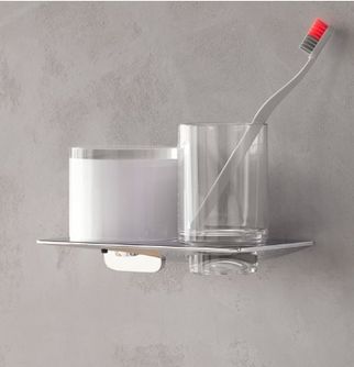 Pakabinamas skysto muilo dozatorius su stikline Emco ART chromas, 163100102