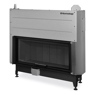 Plieninis židinio ugniakuras Romotop HEAT H3LG 06 110.50 juoda pakura IGN, su pakeliamomis durimis