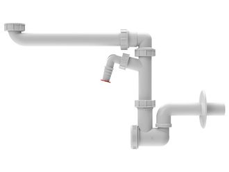 Taupantis vietą sifonas praustuvams su jungtimi skalbimo mašinai DN32х5/4", HL137N-WM/30