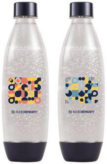 Gėrimų gazavimo aparato SodaStream vandens buteliai Fuse, 1l, 2 vnt, mozaika