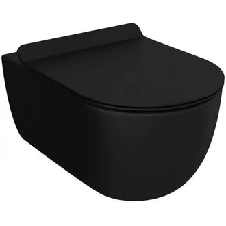 WC puodas pakabinamas Bocchi V-Tondo Compact rimless, juodas matinis, 1417-004-0129
