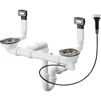 Sifonas plautuvei Hansgrohe su automatiniu dugno vožtuvu ir persipildymo rinkiniu D15-11, 43932800