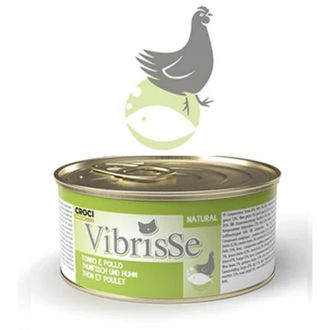 VIBRISSE konservai katėms su tunu ir vištiena 70g 12vnt (24), A1018777