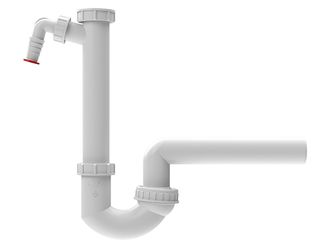 Sifonas plautuvei HL 100/50 DN40х6/4" su pajungimu indaplovei arba skalbimo mašinai