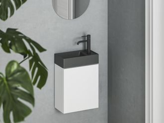 Praustuvas Ravak Veda Slim 40 Mini, su skyle maišytuvui, antracitas, XJX03240000