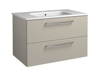 Apatinė spintelė su stalčiais, praustuvu, rankenomis, Kame Joy, taupe, 81 cm, 12113513