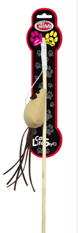 PET NOVA pagaliukas katei pelytėsu odine uodega 40cm 3vnt, CAT-ROD-W-3