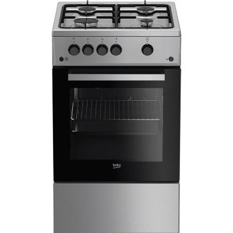 Dujinė viryklė su dijine orkaite 50 cm pločio BEKO FSG52020FX, ner. pl. spalvos