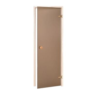 Saunos durys Andres SCAN, 70×190 cm, drebulė, matinis bronzinis stiklas