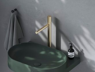 RV 015.60CH Praustuvo maišytuvas 375 mm be dugno vožtuvo, spalva champagne