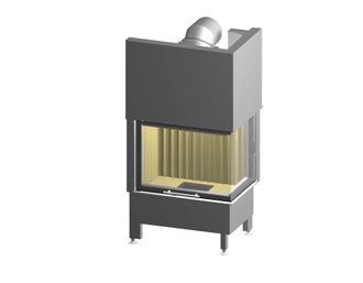 Plieninis židinio ugniakuras Spartherm Varia 2R-57h 4S, dešinės pusės