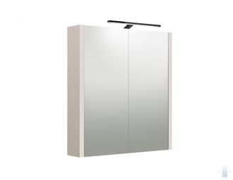 Veidrodinė spintelė Raguvos Baldai, su juodu šviestuvu, pilkas kašmyras, 60 cm, 2003306