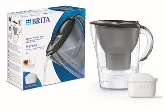 Vandens filtravimo ąsotis BRITA Marella Cool Graphite + kasetė BRITA MAXTRA, 2,4 l, 4006387130961,1052794