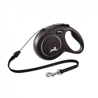 Automatinis pavadėlis Flexi New Classic M virvė 8m 20kg, Juoda