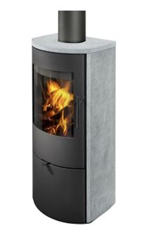 Plieninė krosnelė Romotop ALPERA G02 su pilna akmens apdaila