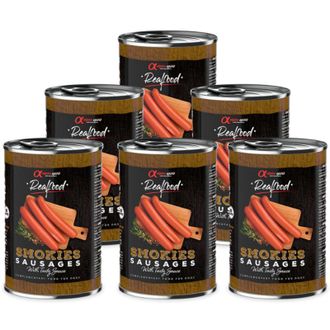 ALPHA SPIRIT Realfood dūmo kvapo dešrelės 400g 6vnt, ALPHD060620012