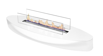 Bio židinys Ebios-fire Elipse Base Mini, baltas, 16 m2, 1,6 kW