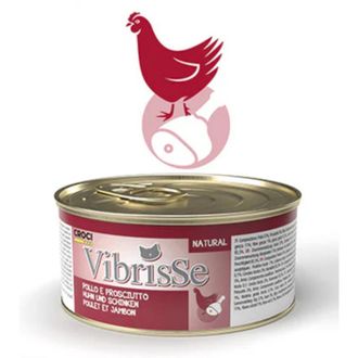 VIBRISSE konservai katėms su vištiena ir kumpiu padaže 70g 12vnt (24), C1018350