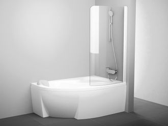 Vonios sienelė Ravak CVSK1 Rosa 160/170 D balta matinė+stiklas Transparent, 7QRS0E00Y1