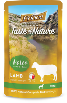 PRINCE Taste of Nature Paleo šlapias ėdalas šunims ėriena/rozmarinai, 150g
