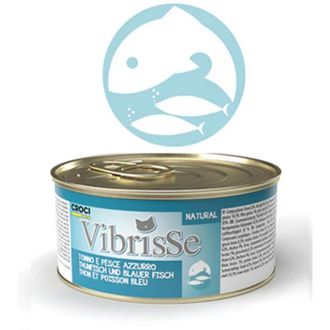 VIBRISSE konservai katėms su tunu ir melsvažuvėm 70g 12vnt (24), C1018749