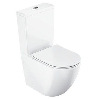 Kombinuoto tualeto Ravak Optima RimOff komplektas su SC dangčiu, balta blizgi, X01870
