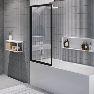 Vonios sienelė RIHO Lucid 501 80x150 cm, juodas profilis, G005046121