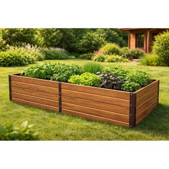 Plieninė pakelta lysvė MURESTA professional garden, 150x75 cm.; aukštis - 30cm, medžio imitacija, super kaina