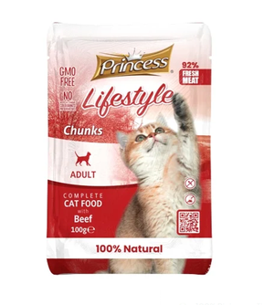 PRINCESS Lifestyle šlapias ėdalas katėms su jautiena 100g