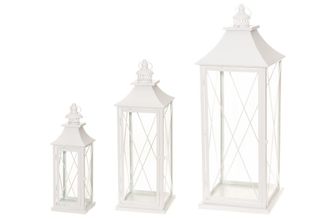 Žibintų komplektas 4 Living Collection Lantern Paula, 3 vnt., balta, 6410413321823