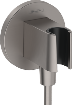 Sieninė Hansgrohe dušo žarnos jungtis su dušo laikikliu FIX FIT S, brushed black chrome, 26888340