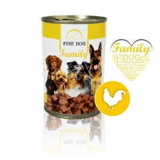 FINE DOG konservas šunims su paukštiena 1240g (12), RAP231