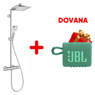 Termostatinė dušo sistema Hansgrohe Crometta E 240, chromas + JBL dovana, 26785000