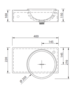 Xonyx akmens masės praustuvas su stalviršiu NU40R, dubuo dešinėje