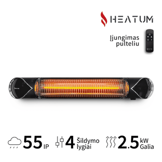 Infraraudonųjų spindulių šildytuvas Heatum CORE H2500R Black
