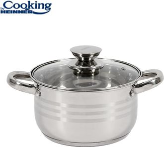 Puodas nerūdijančio plieno su teflono danga 3.6L 20x12.5cm HR-JX-S20 HEINNER