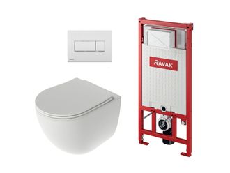 WC komplektas Ravak SETWC1 - WC Chrome AquaSpin, pakabinamas, baltas