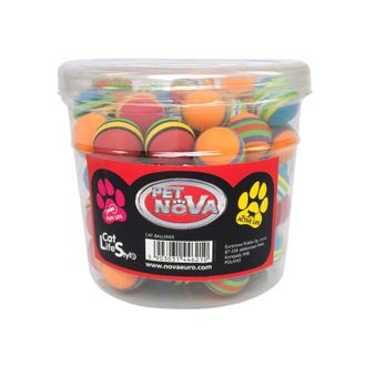 PET NOVA spalvoti kamuoliukai ~70vnt, CAT-BALLSMIX