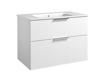 Apatinė spintelė su praustuvu G-Line, fasadai su grioveliais, balta matinė, chromuotos rankenėlės 101 cm, 25113712