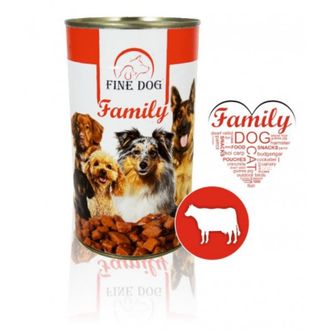 FINE DOG konservas šunims su jautiena 1240g (12), RAP235
