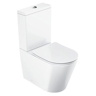 Kombinuoto tualeto Ravak Elegant RimOff komplektas su SC dangčiu, balta blizgi, X01872