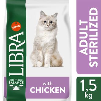LIBRA CAT STERILIZED pašaras katėms su vištiena 1.5kg (12), 924449