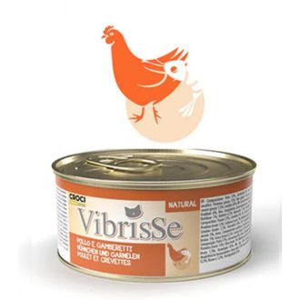 VIBRISSE konservai katėms su vištiena ir krevetėmis 70g 12vnt (24), C1018905