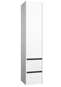 Ūkinė spintelė Raguvos Baldai Urban su vienom durelėm, dviem stalčiukais, juodo aliuminio profiliu, balta matinė, 35 cm, 203521112