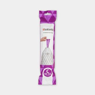 Šiukšlių maišai Brabantia C 10-12 L (20 vnt.), balti, 245343