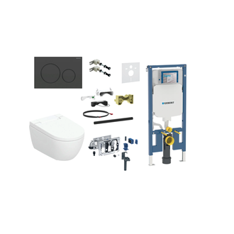Geberit AquaClean Alba Premium Plus komplektas su Duofix Sigma 8 cm WC potinkine montavimo sistema, juodas klavišas