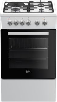 Kombinuota 50 cm viryklė BEKO FSS53000DW, baltos spalvos